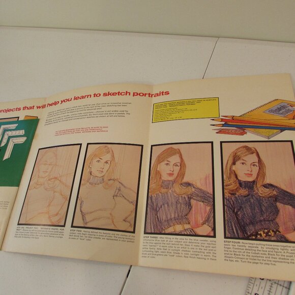 Vintage 1971 Craftint Portrait Sketching Instruction Booklet - Picture 9 of 16